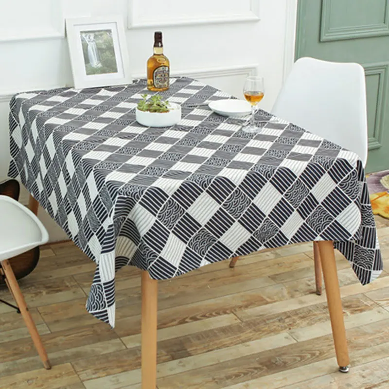 Водостойкая прямоугольная скатерть из хлопка и льна скатерти для украшения