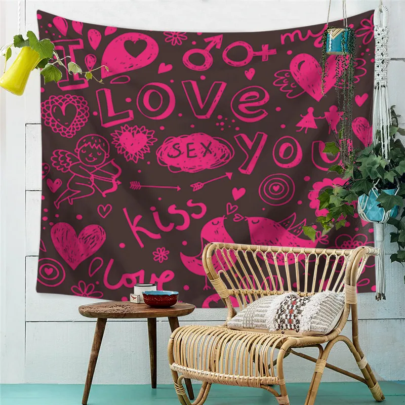 Love Boho Big Tapestry Home Decor Beach Cover Bohemia Wall Hanging Carpet Indian Yoga Mat Towel Floral Blankets | Дом и сад