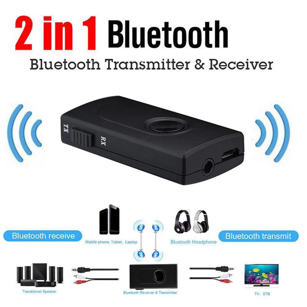 Wireless Bluetooth Audio Transmitter + Receiver 3.5MM RCA Music 2 in1 Adapter | Электроника