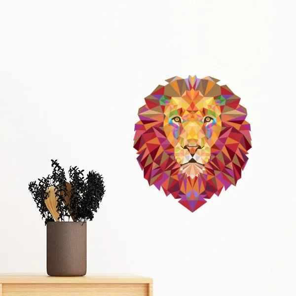 Красочные Лев ящик для животных шить съемные стенки Стикеры Wall Art наклейки Фреска