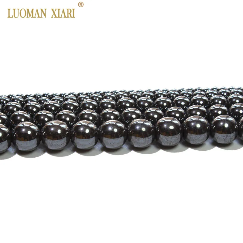 Wholesale Natural Round Stone Beads Black Hematite Iron Selectable 4/6/8/12MM For Jewelry Making DIY Bracelet Necklace 15'' |