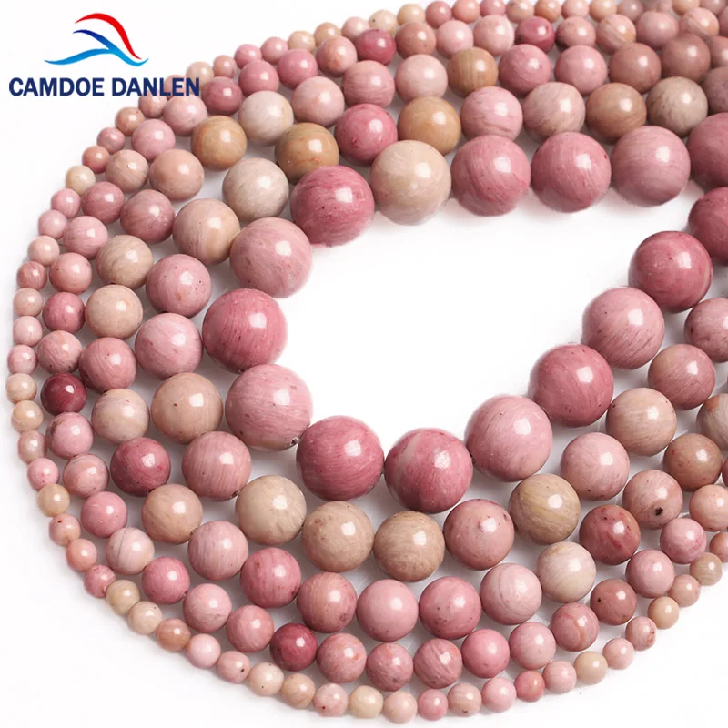 Rhodonite Натуральный камень Агаты кристаллы аметиста лавы тигровый глаз лазурит Амазонит Родонит круглые бусины россыпью сделай сам для изготовления ювелирных изделий - Цвет: Rhodonite