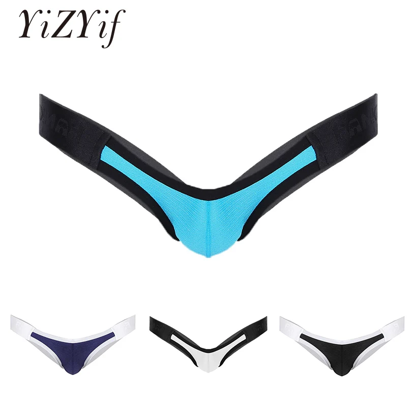 

YiZYiF, мужские сексуальные стринги, бандаж, нижнее белье, мужское белье с мокрым эффектом, эластичные с низкой талией и мешком, с выпуклой откр...