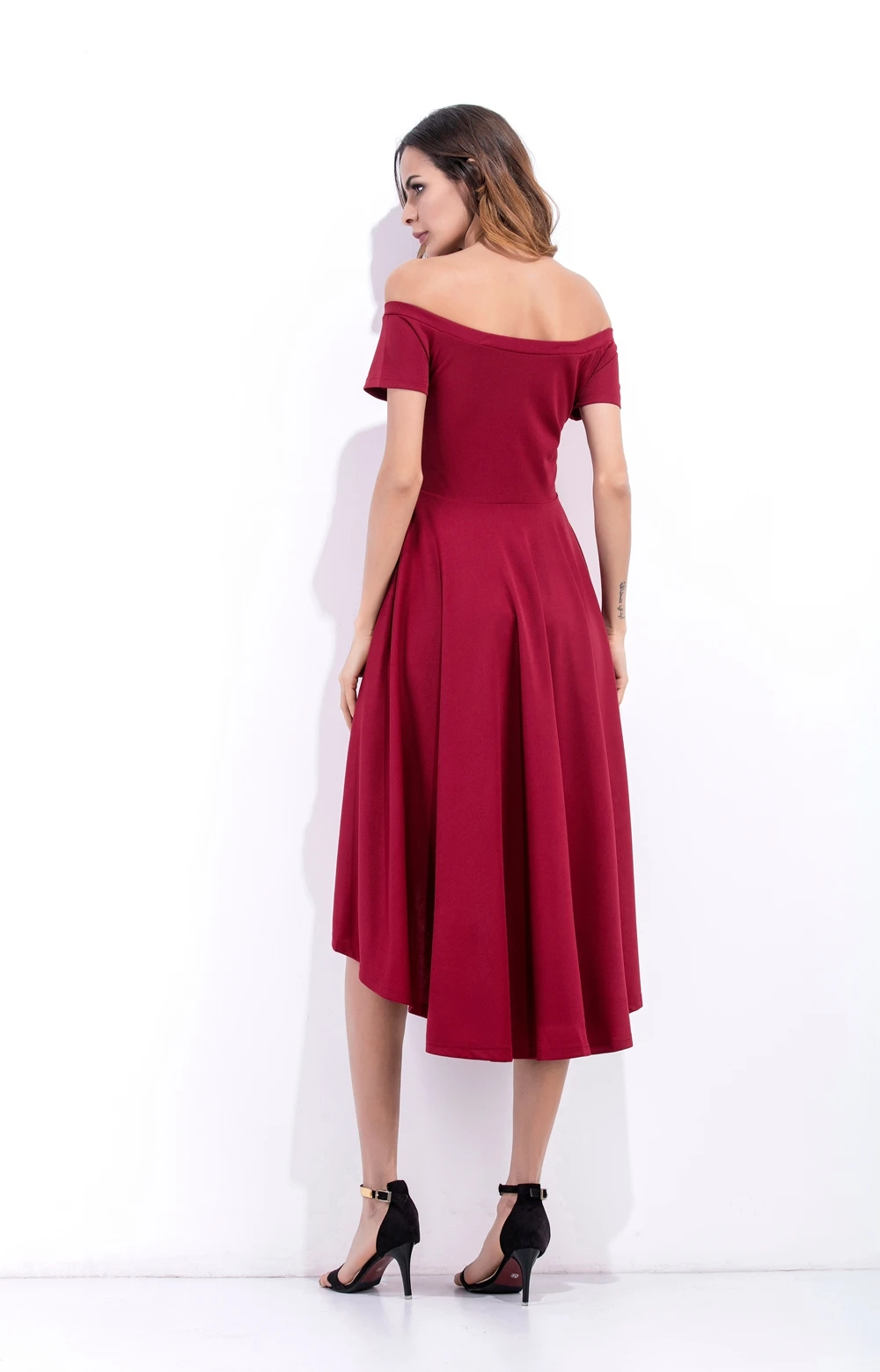 Повседневное однотонное асимметричное платье для женщин летние платья с