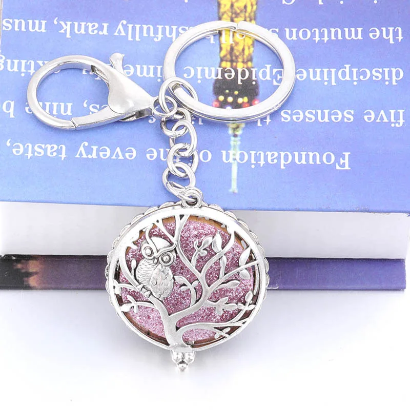 Silver Изысканное Древо жизни коробка для ароматерапии может открыть кулон брелок Женская мода ювелирные изделия+ 2 Блестящий мат HJ732 - Цвет: Silver