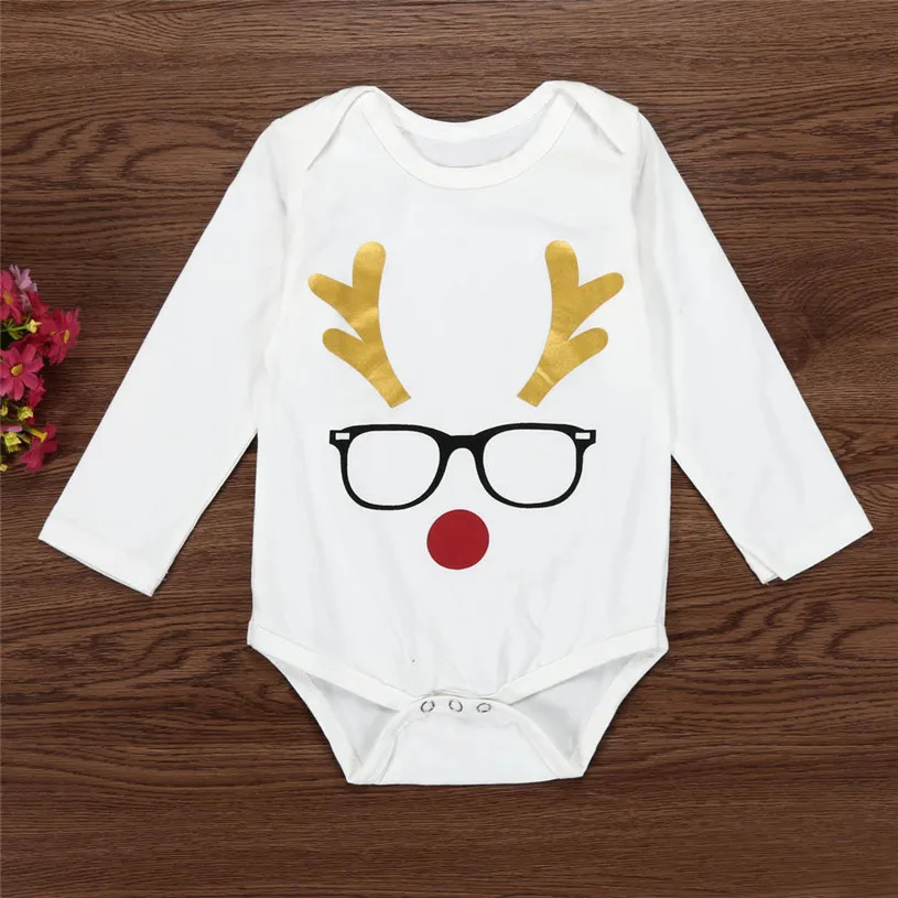 2017 Рождественский комбинезон с оленем для маленьких девочек гетры повязка на