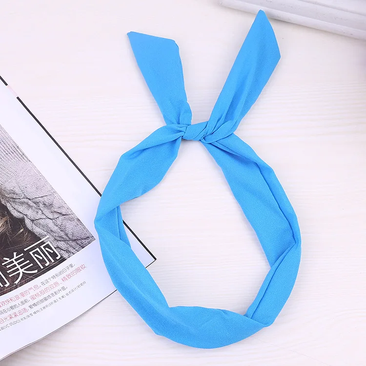 1 шт. милые однотонные наушники для волос летние заколки тюрбан японская бандана