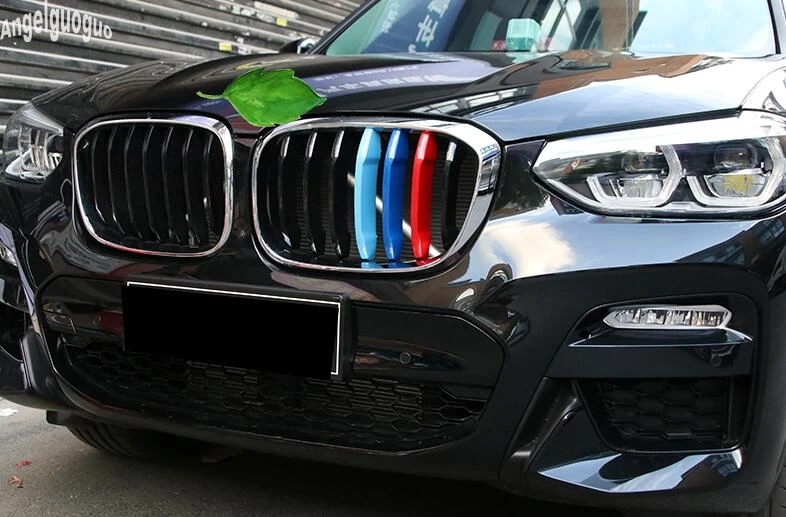 ABS хром/цвета для BMW X3 G01 2018 up X4 G02 полоски отделки передней решетки автомобиля