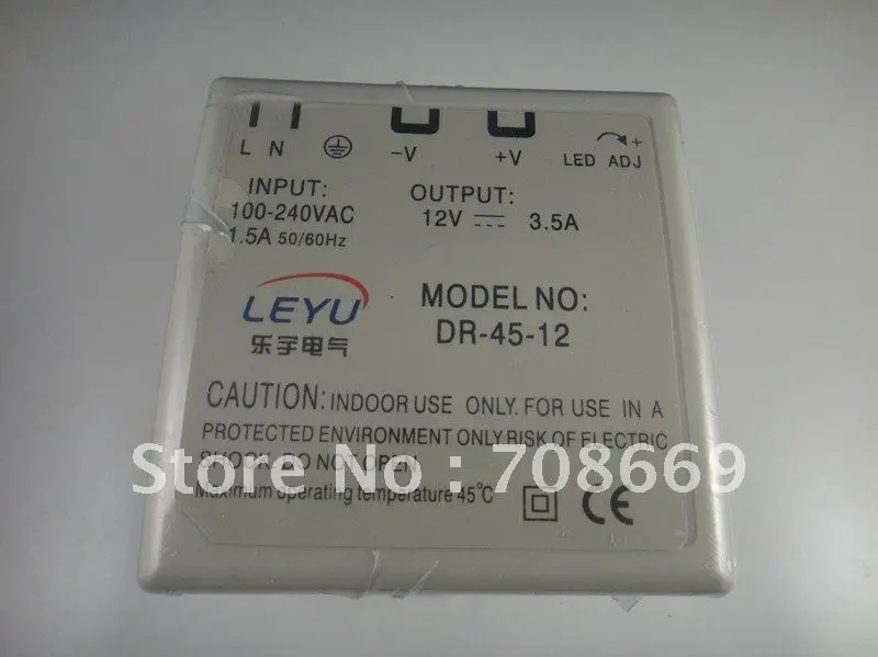 45 Вт din-рейка 12VDC 3.5A выход питания