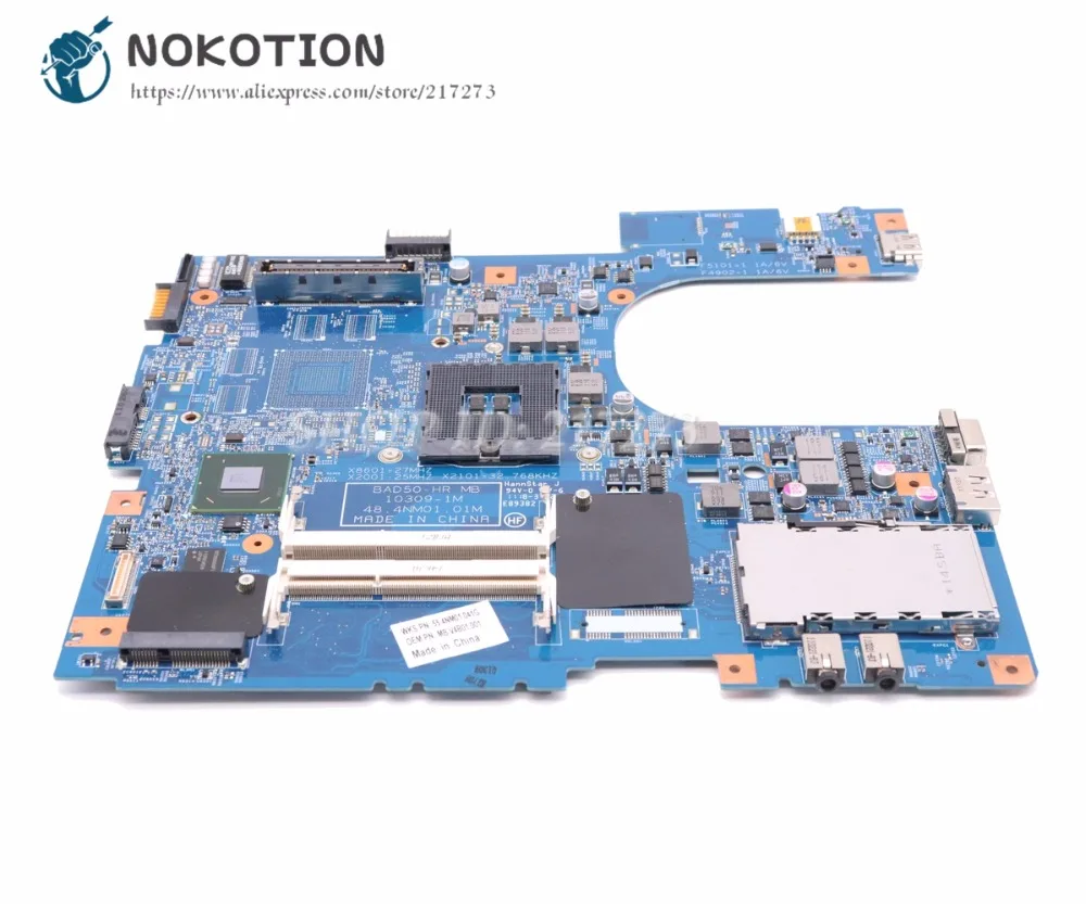 

Материнская плата NOKOTION для ноутбука Acer travelmate 8573 8573T HM65 DDR3 MBV4B01001 BAD50 HR MB 48,4nm01.01m, материнская плата