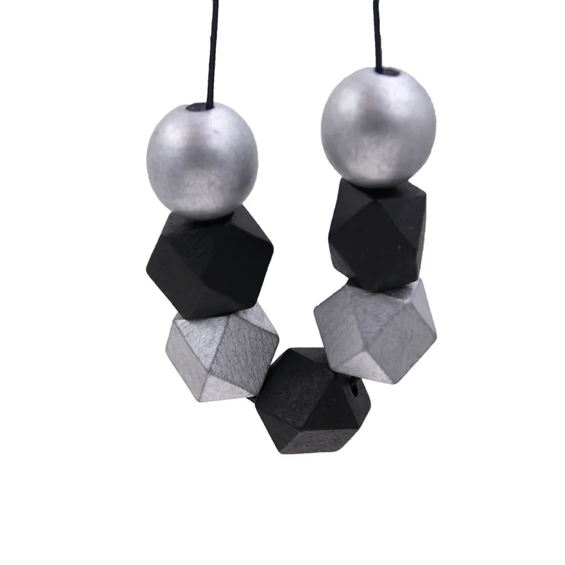 Женская Длинная подвеска из деревянных бусин Kpop ожерелье в стиле ретро с большим