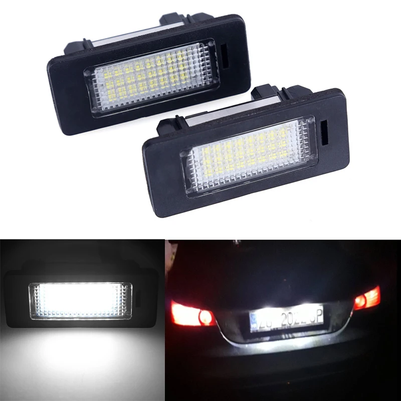 

1 Pair LED License Plate Light for BMW Error Free 12V 6000K White For BMW E39 E60 E82 E90 E92 E93 M3 E39 E60 E70 X5 E60 E61 M5