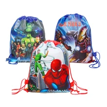 1 шт Супер Герой Тема Spideerman Мститель Халк нетканый мешок шнурок Ткань Рюкзак День рождения детей, мальчика вечерние Декор школьная сумка