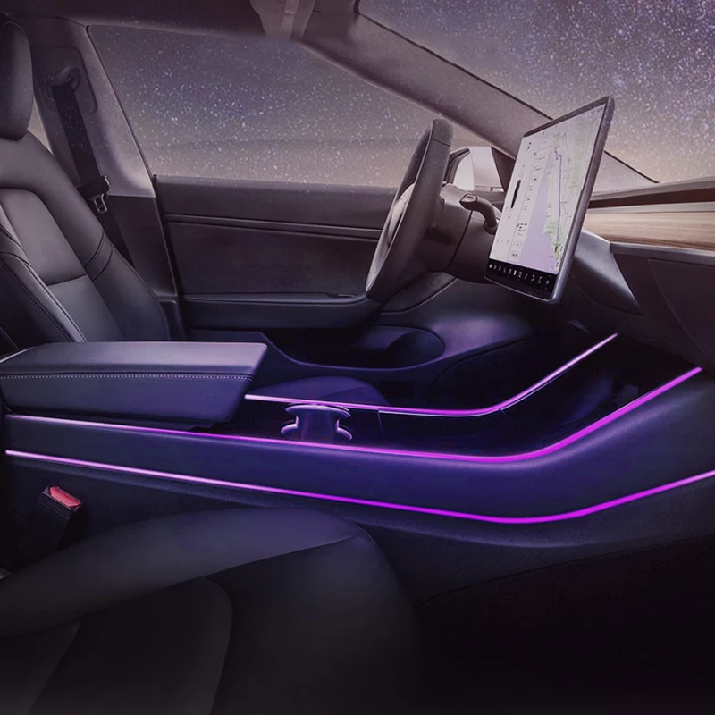 Модификация для Tesla модель 3 атмосферный светильник модификация в управлении автомобильные аксессуары