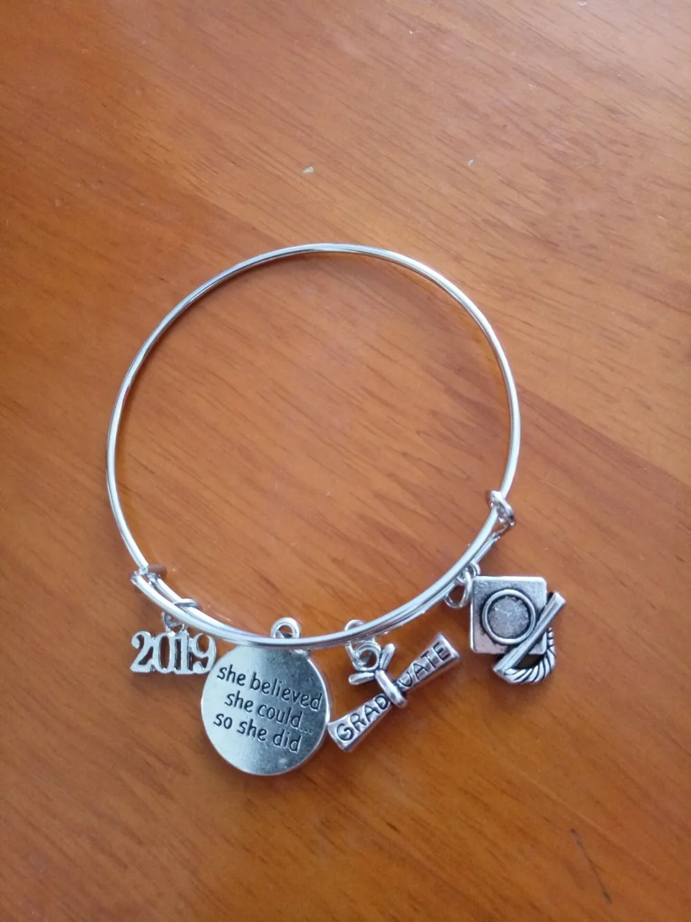 Сплав She Believed Could класса 2019 браслет Расширяемый Провода Браслет Выпускной Jewelry