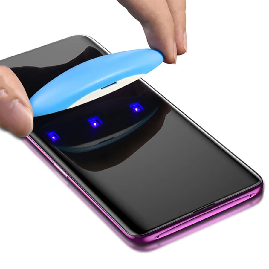 УФ протектор экрана из закаленного стекла для Samsung Galaxy S21 S20 S10 S9 S8 полный жидкий