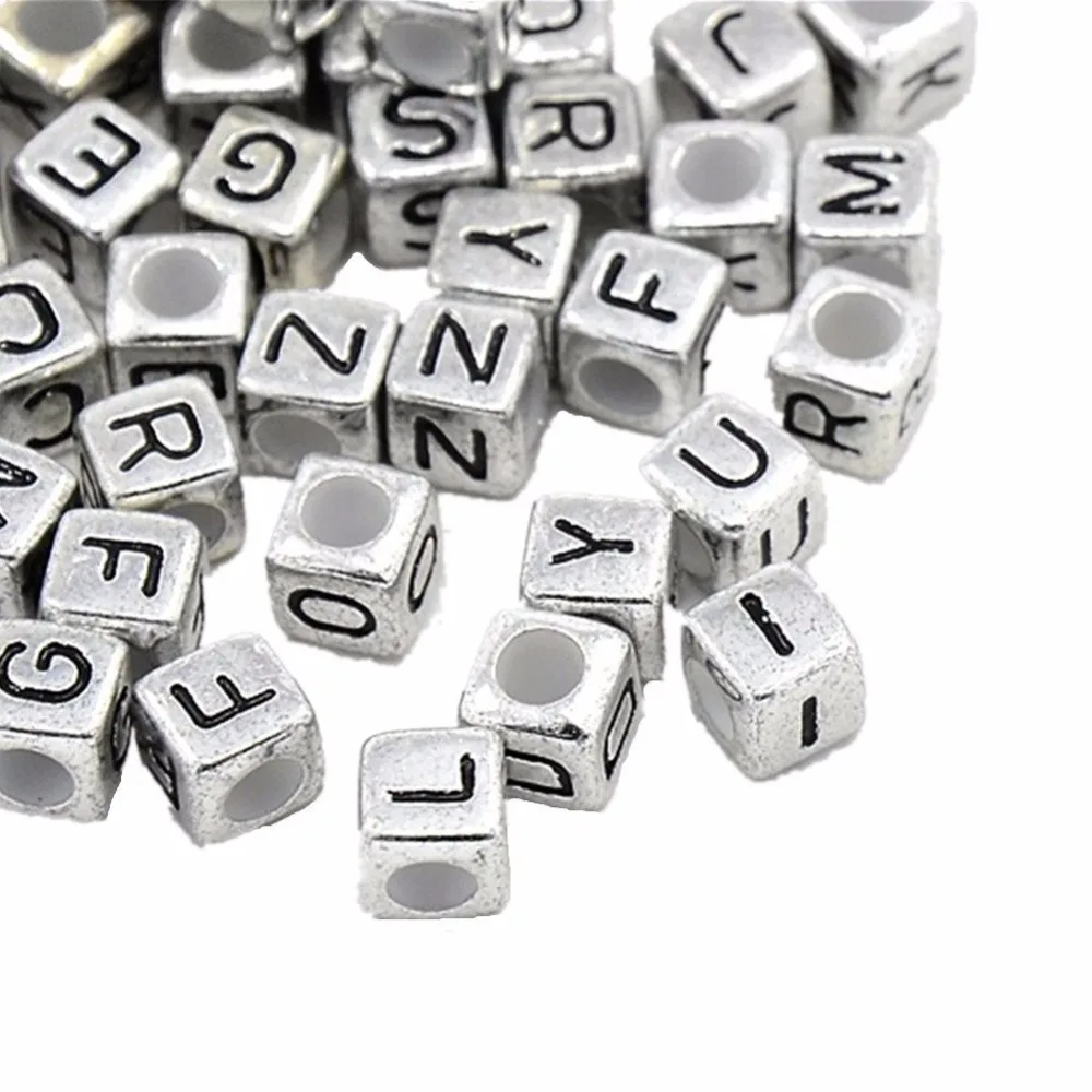 500 шт. бусины в виде букв Мандарин 6 х6 мм|alphabet beads|cube beadsbeads letters |