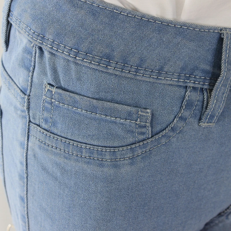 2018 женские классические синие обтягивающие брюки с высокой талией до щиколотки