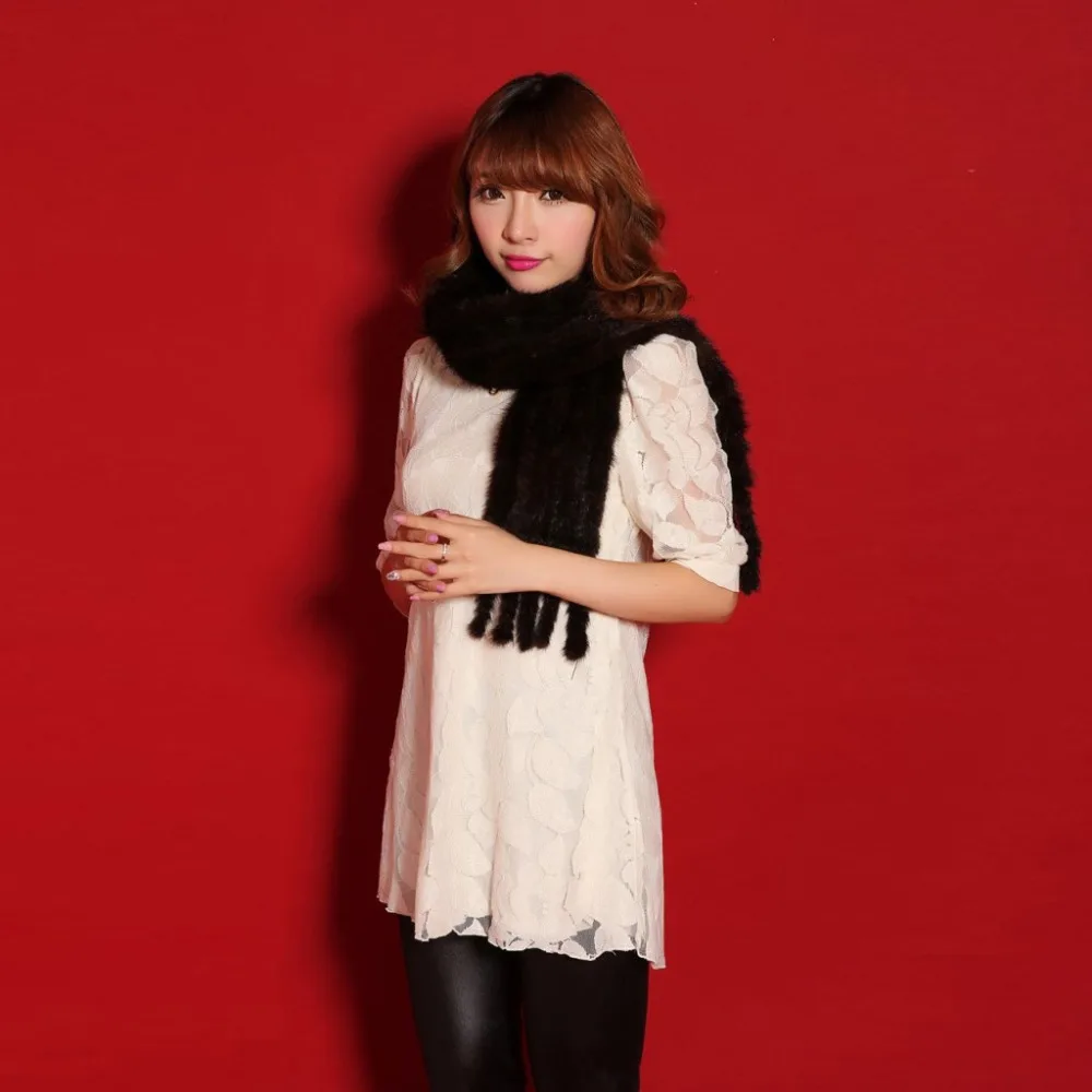 Женский модный меховой Палантин из натурального меха норки шарфы и накидки