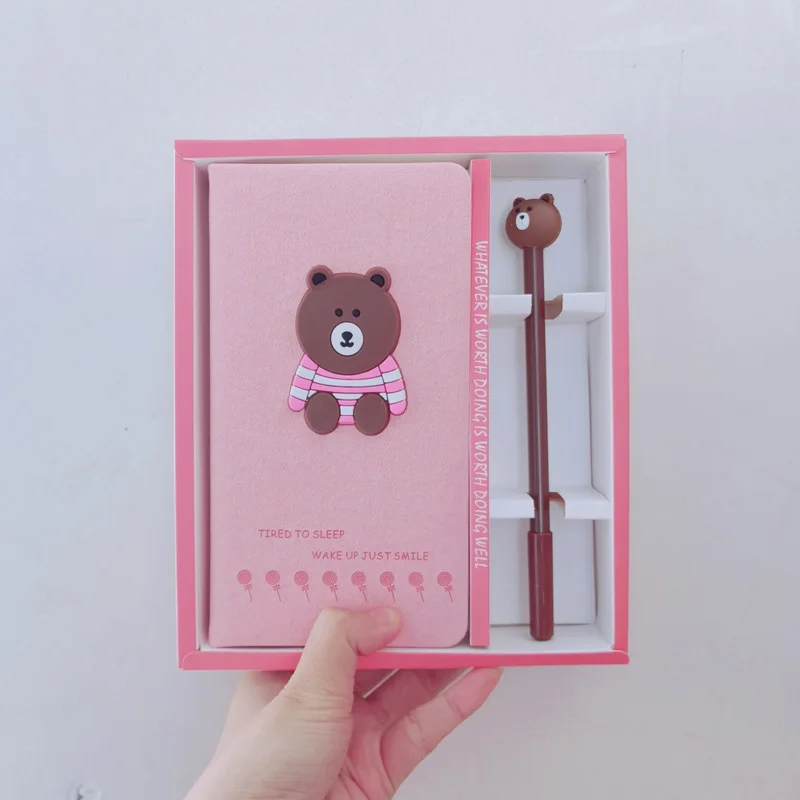 Новое поступление милый розовый два блокнот с Фламинго гелевая ручка набор