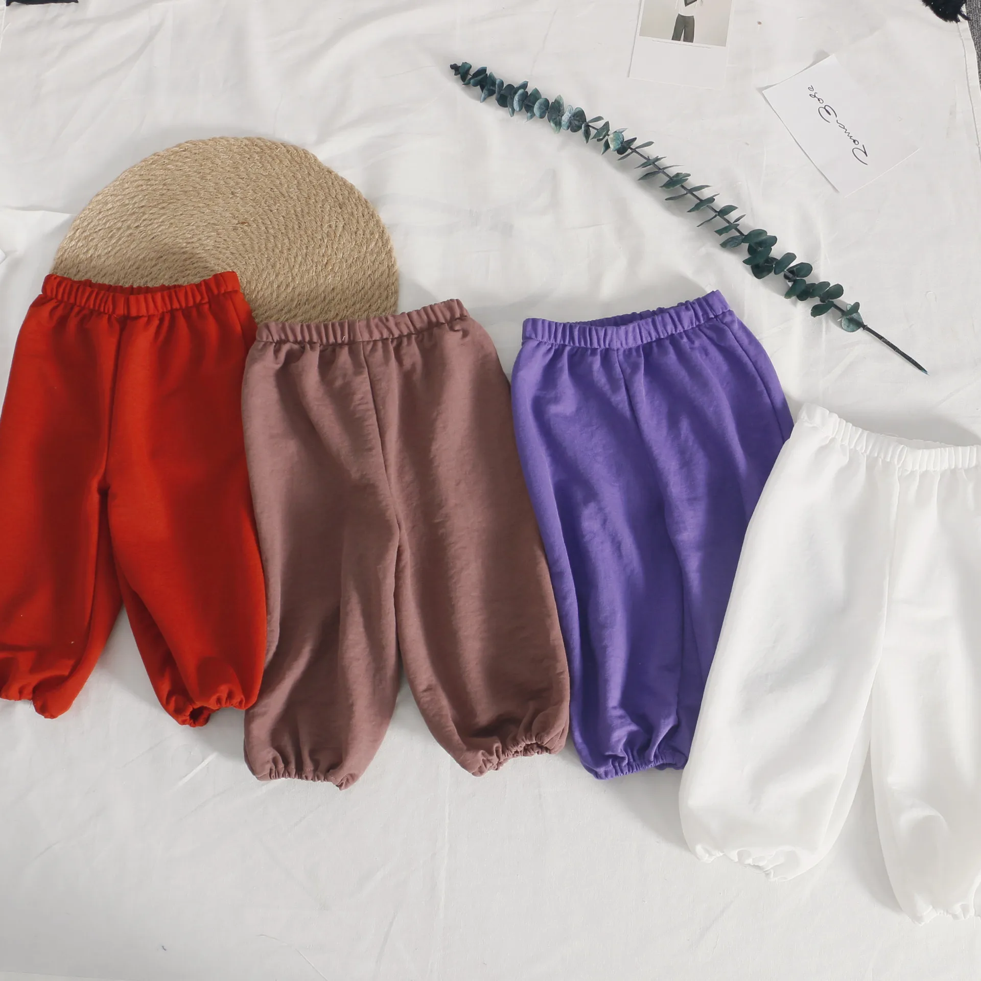 

Детские однотонные повседневные брюки-фонарики, летняя одежда для маленьких мальчиков и девочек, спортивные мягкие брюки-султанки, детские...