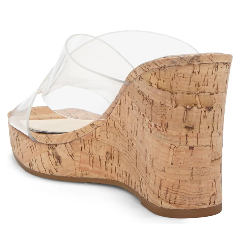 Праздничные Босоножки на платформе из ПВХ женская обувь высокой танкетке