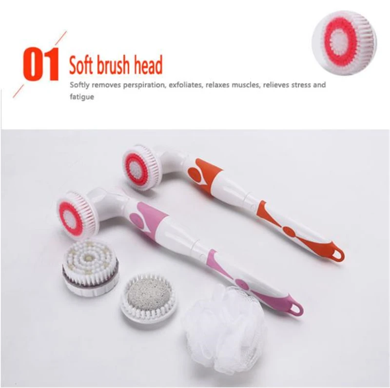 Электрическая щетка для чистки тела массажер унисекс с длинной ручкой удаления