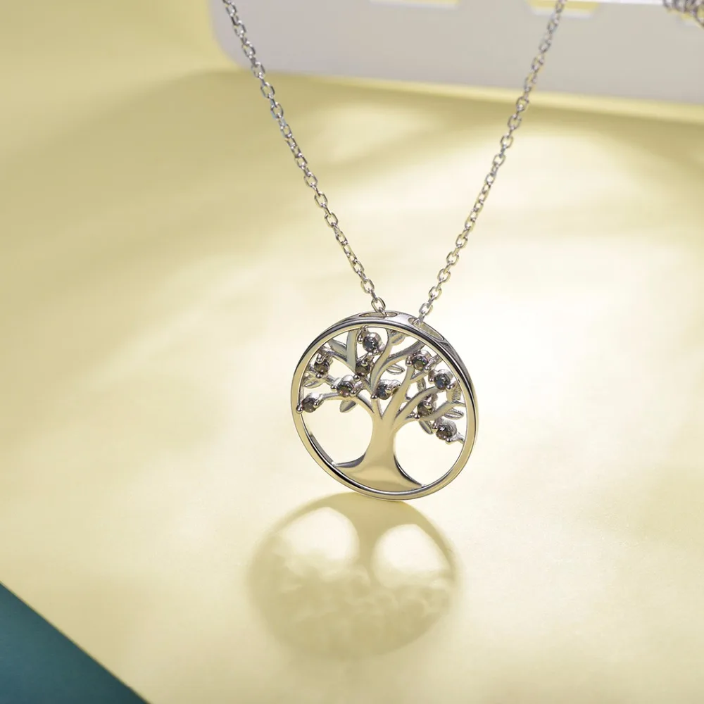 Женское ожерелье из серебра 100% пробы с кулоном в виде дерева жизни|tree of life pendant|tree