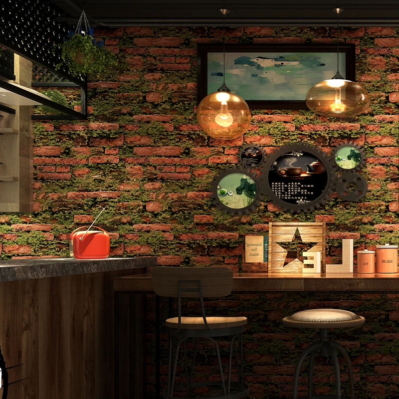 Винтажная трава кирпичная настенная бумага s домашний декор рулон бумаги в виде