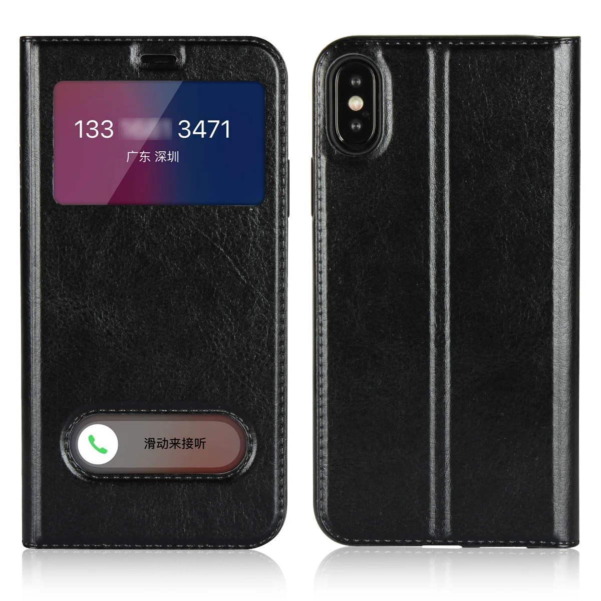 Чехол Deekite для iPhone XS откидная крышка двойное окно вид с откидной подставкой чехол