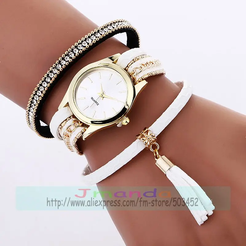 100 шт./лот отлично продаваемые женские кожаные часы с подвеской-кисточкой