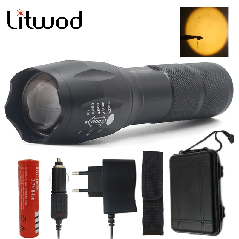 Litwod Z20 led flash светильник XML Q5 Дневной желтый теплый велосипедный фонарь