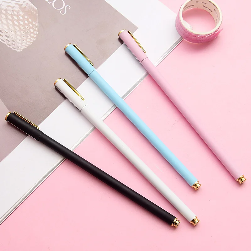 

24 Piece/pack Candy Color Slender Rod Business Metal Ballpoint Pen School Office Supply Gift Stationery