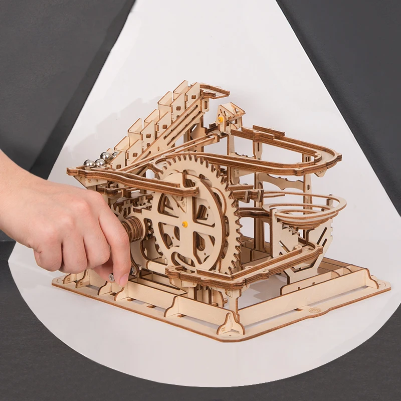 Robotime DIY мраморная игра деревянная головоломка шестерня модель привода