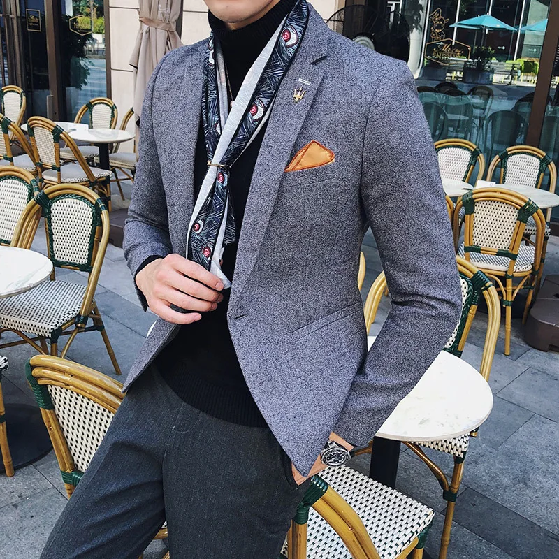 Ho Мужской Блейзер куртка для мужчин 2018 осень курения Masculino блейзеры Para Hombre
