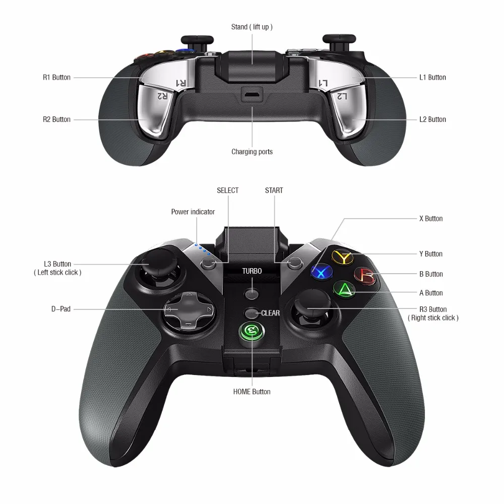 GameSir G4 Bluetooth USB проводной контроллер для Android смартфон ТВ коробка планшет VR игры, для Windows PC( из CN, US, ES