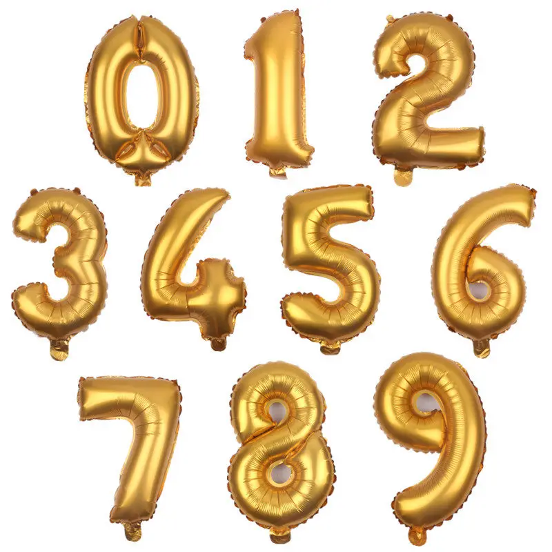 gold GOGO PAITY 16 дюймов 32 дюймов цифровой алюминиевый шар золотой серебряный черный розовый Золотой номер праздничные вечерние шары - Цвет: gold