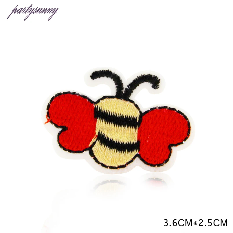 PF Пчелка Вышитые Патчи для Одежды Мультфильм Патч Дети Costom Аппликация Значки Stripes