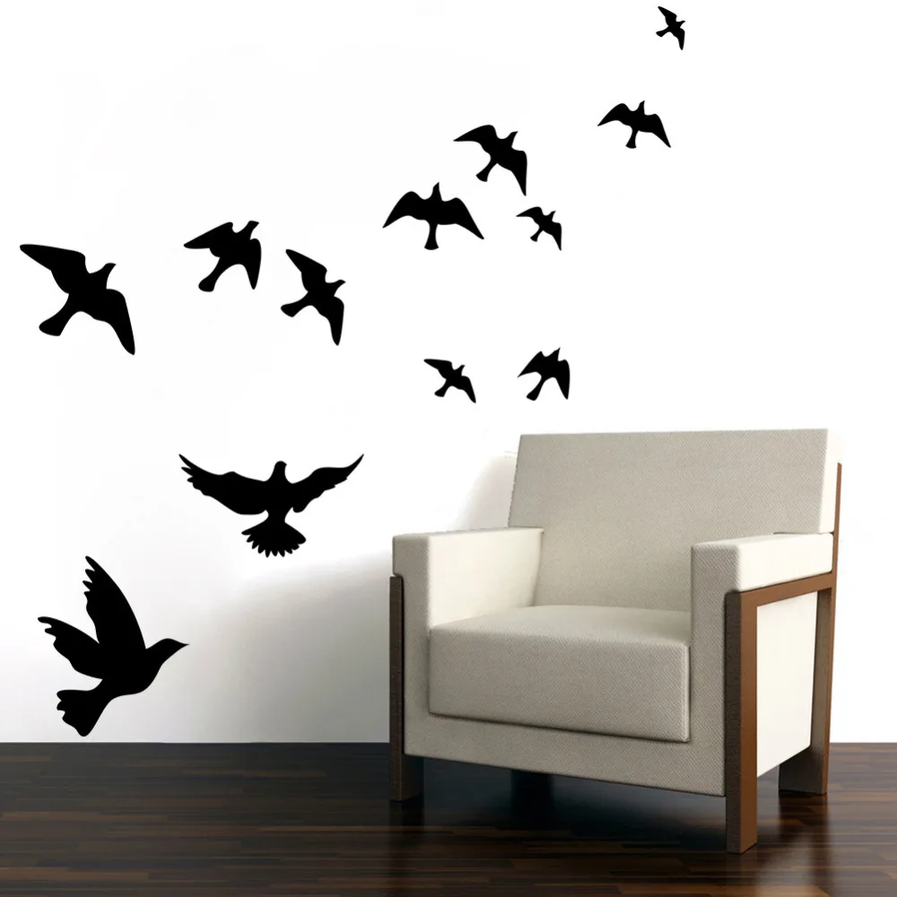 

hot selling Pretty Geese Ducks Birds flying Wall Art Vinyl Decoration Removable Sticker decals 8501 Free Shipping