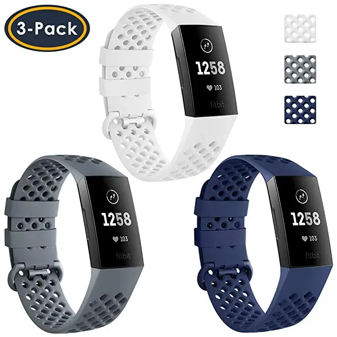 Серый 3 шт., Модный женский мужской браслет, ремешок для Fitbit Charge, 3 ремешка для замены, Мужские t Часы Для Fitbit Charge3 Смарт-часы аксессуары - Цвет: Серый