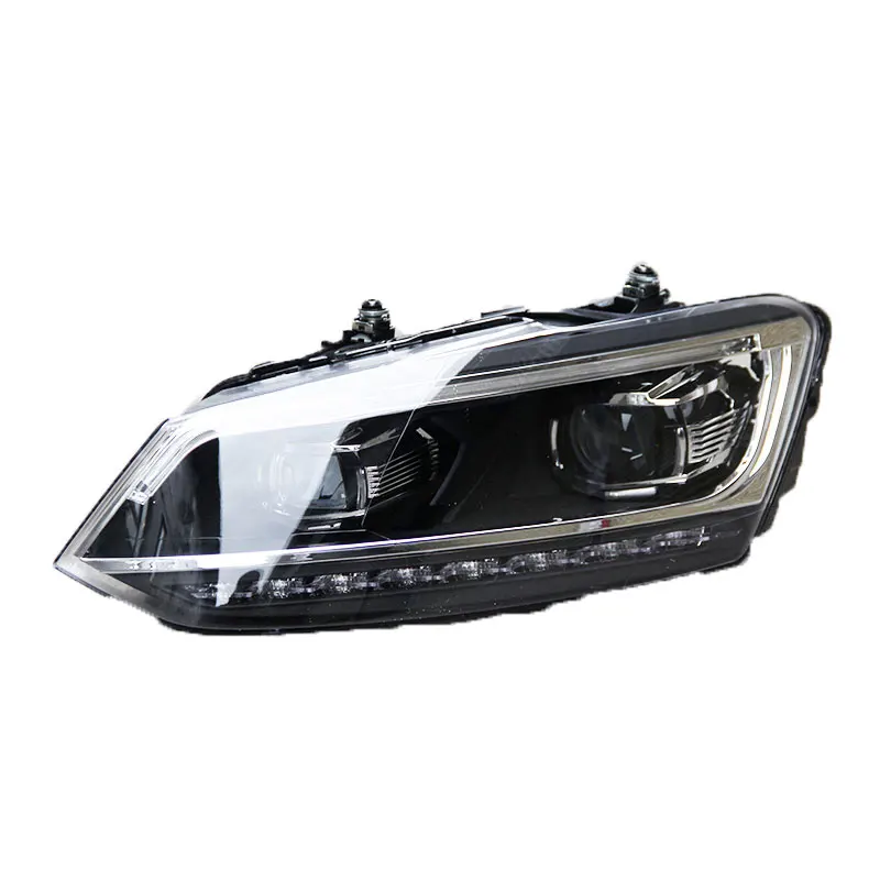 No light bulb Стайлинга автомобилей H7 корпус передней фары для VW Polo фары Polo 2011- светодиодный фар DRL Объектив Двойной Луч Биксеноновая - Цвет: No light bulb
