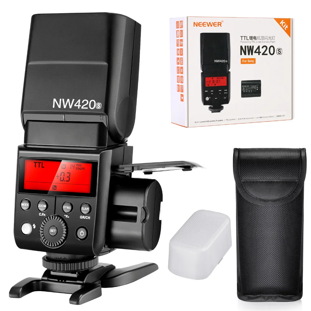 Neewer 2 4G HSS 1/8000 s ttl GN36 Беспроводная Master Slave Вспышка Speedlite с литий ионной