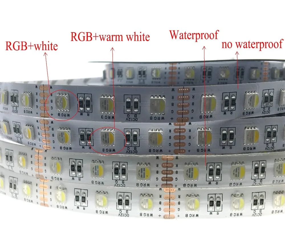 Светодиодная лента 4 в 1 5050 RGB + белый/RGB теплый белый цвета светодиодный чип 60