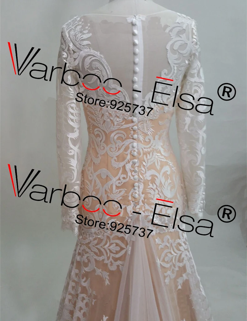 Robe De Mariee Sirene 2018 Иллюзия декольте с длинными рукавами свадебное платье Русалка
