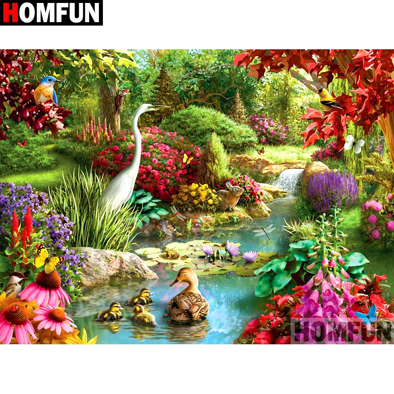 

HOMFUN Full Square/Round Drill 5D DIY Diamond Painting "landscape"Embroidery Cross Stitch 5D Home Decor A01704