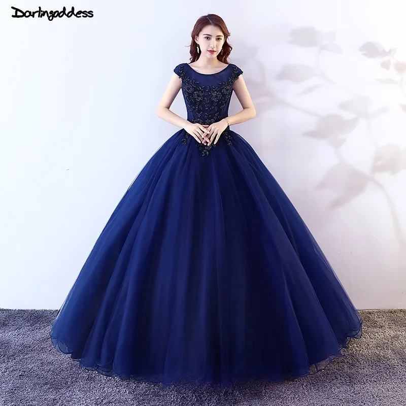 Дешевый темно синий бальное платье принцессы бальные платья 2019 кружевное