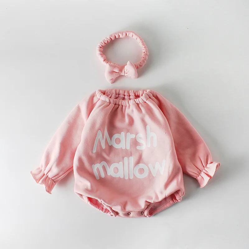 Pink Baby Girls Clothes Rompers 1-3Yrs Baby Knitted Romper Set Infant Newborn Baby Girl Jumpsuit Cotton Baby Jumpsuit For Girls - Цвет: Pink
