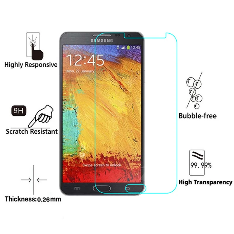 10 шт./лот 2.5D Закаленное стекло для Samsung Galaxy Note 3 Neo 9H Высокое качество