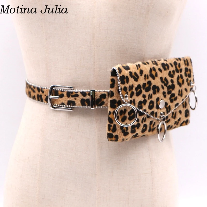 Motina Julia элегантные леопардовые замшевые круглые крутые поясные ремни женские