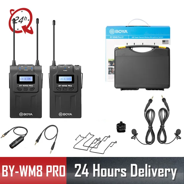 BOYA WM4 Pro II BY-WM6/BY-WM5/BY-WM8 UHF Беспроводная микрофонная система всенаправленный петличный микрофон для ENG EFP DV DSLR - Цвет: Only WM8 Pro K1